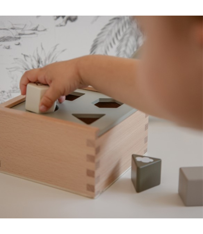 Houten vormenstoof | Duurzaam speelplezier voor peuters| Olijf groen