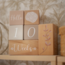 Wooden Milestone Blocks in Nougat Color – Stylish Memories for Your Baby