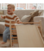 2-in-1 houten klimrek met glijbaan & klimmuur – Montessori speelplezier