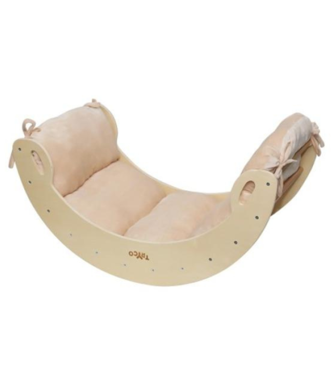 Zacht velvet kussen voor klimboog – Beige speelcomfort & veiligheid