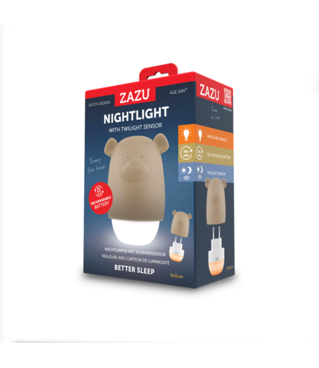 Nachtlampje Benny de Beer – Rustgevend Slaaplicht in Taupé voor Kinderen en Baby’s