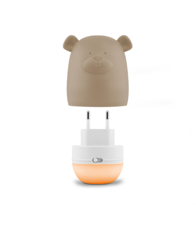 Nachtlampje Benny de Beer – Rustgevend Slaaplicht in Taupé voor Kinderen en Baby’s