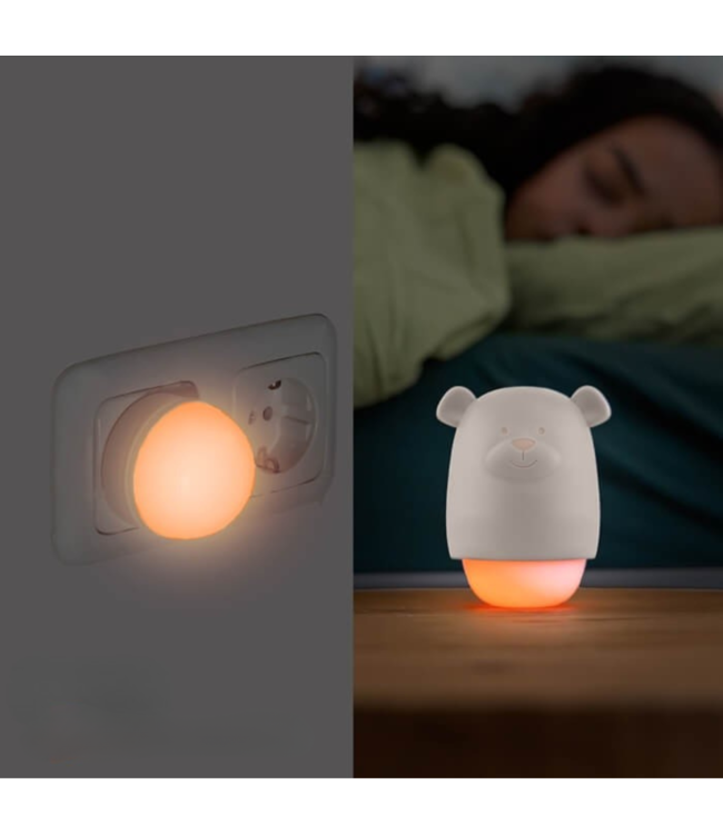 Nachtlampje Benny de Beer – Rustgevend Slaaplicht in Taupé voor Kinderen en Baby’s