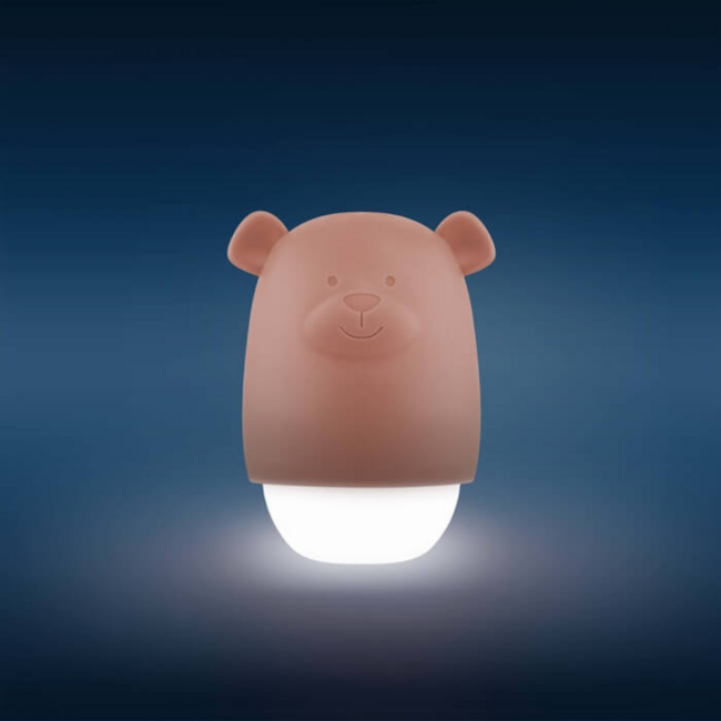 Veilleuse Benny l’Ours – Lumière Apaisante Marron pour Bébés et Enfants