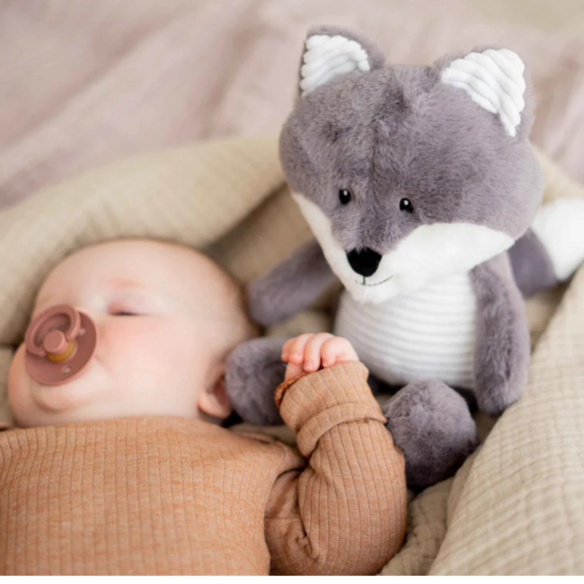Peluche battement de cœur Robin le Renard – Compagnon de sommeil avec bruits blancs et capteur de pleurs