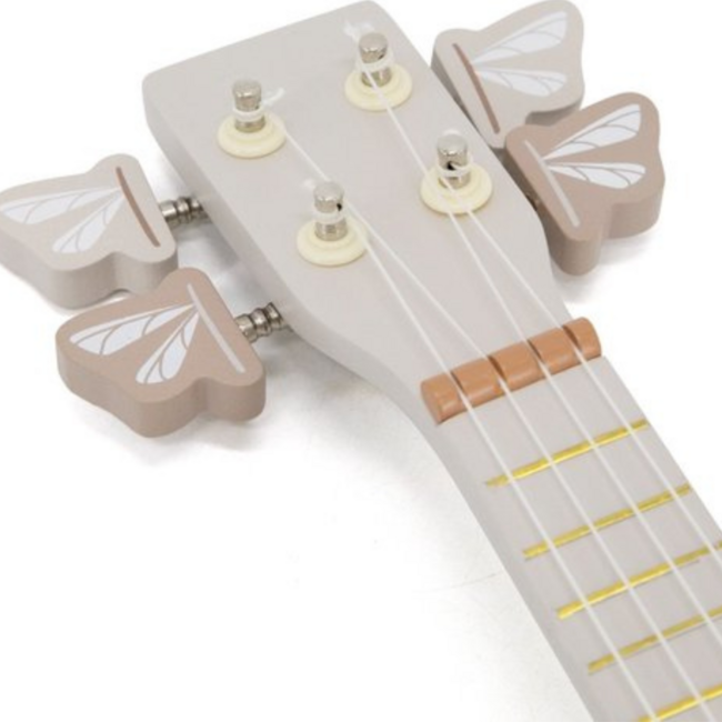 Wooden banjo in nougat color for children, perfect for musical play and imagination