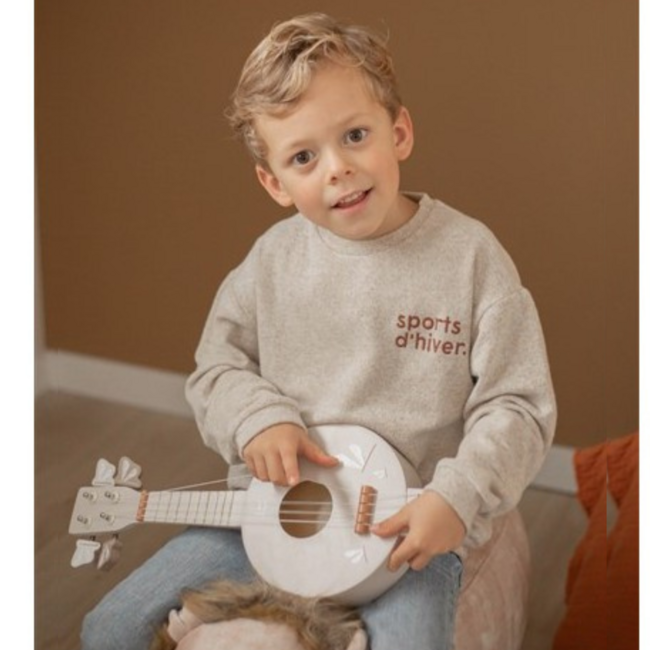 Houten banjo in nougat kleur voor kinderen, ideaal voor muzikaal spel en fantasie