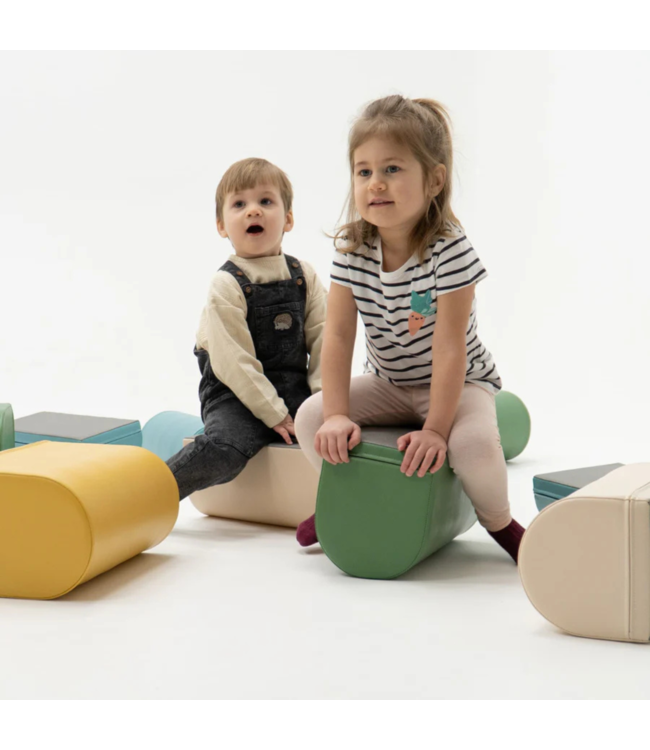 Pastel turquoise foam stapstenen – 4, 7 of 14-delige set voor actief spel