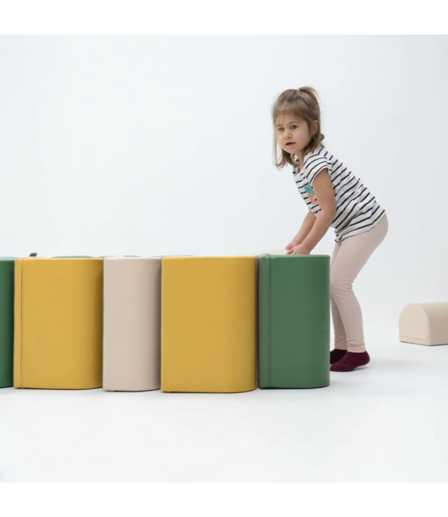 Pastel turquoise foam stapstenen – 4, 7 of 14-delige set voor actief spel