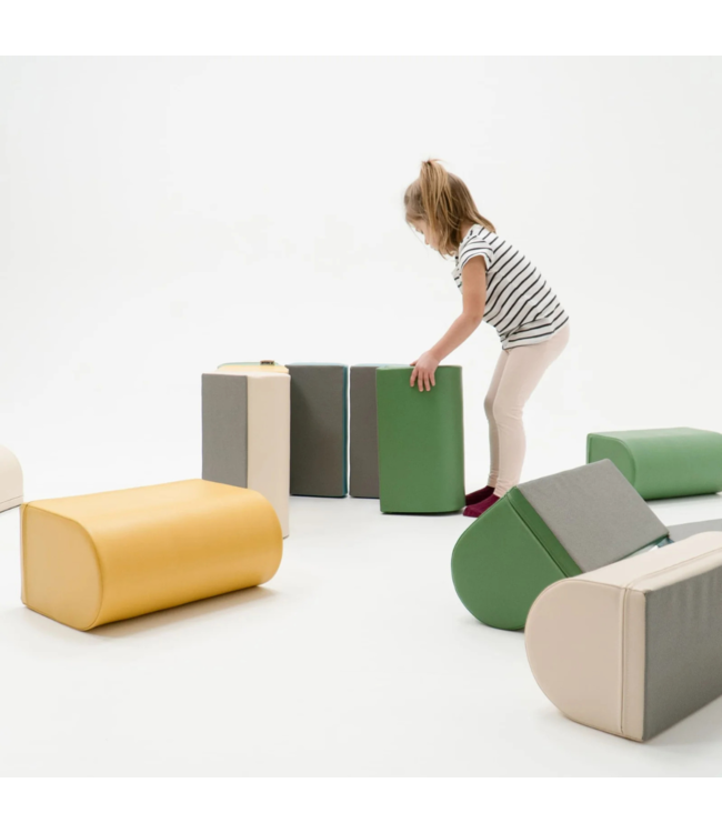 Pastel turquoise foam stapstenen – 4, 7 of 14-delige set voor actief spel