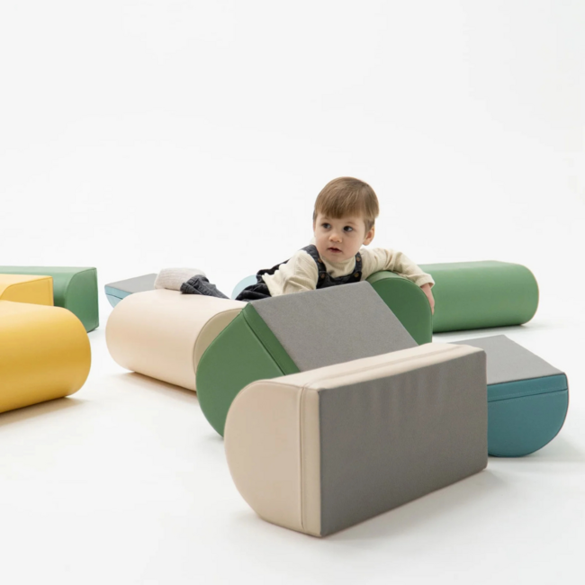 Blocs en mousse parcours d’obstacles turquoise pour grimper & jouer activement