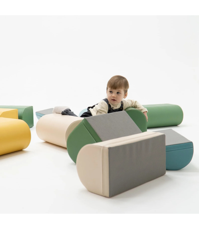 Pastel turquoise foam stapstenen – 4, 7 of 14-delige set voor actief spel