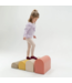 Zachte pastelroze foam stapstenen – speelset vol fantasie