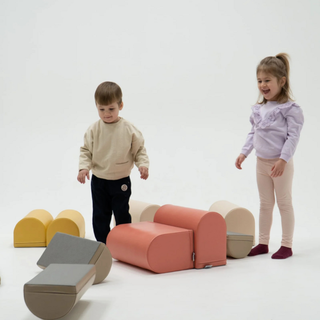 Blocs en mousse parcours d’obstacles | Rose pastel