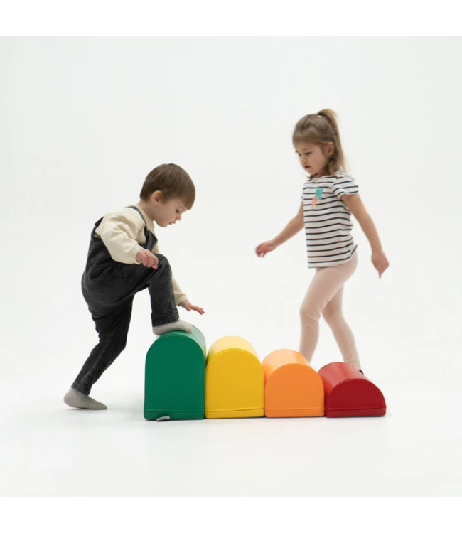 Foam blokken stapstenen in primaire kleuren –  speel- en balanceerset voor kinderen