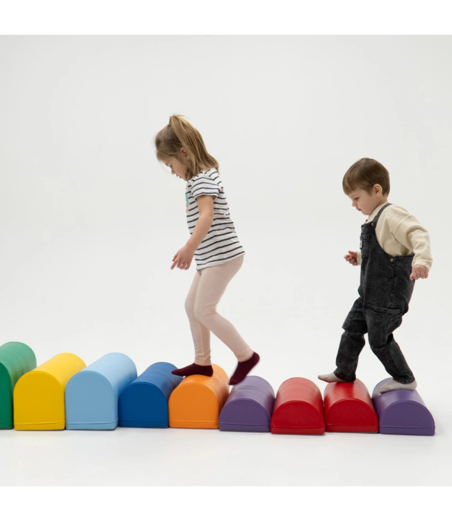 Foam blokken stapstenen in primaire kleuren –  speel- en balanceerset voor kinderen