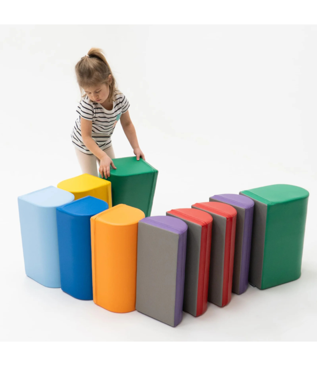 Foam blokken stapstenen in primaire kleuren –  speel- en balanceerset voor kinderen