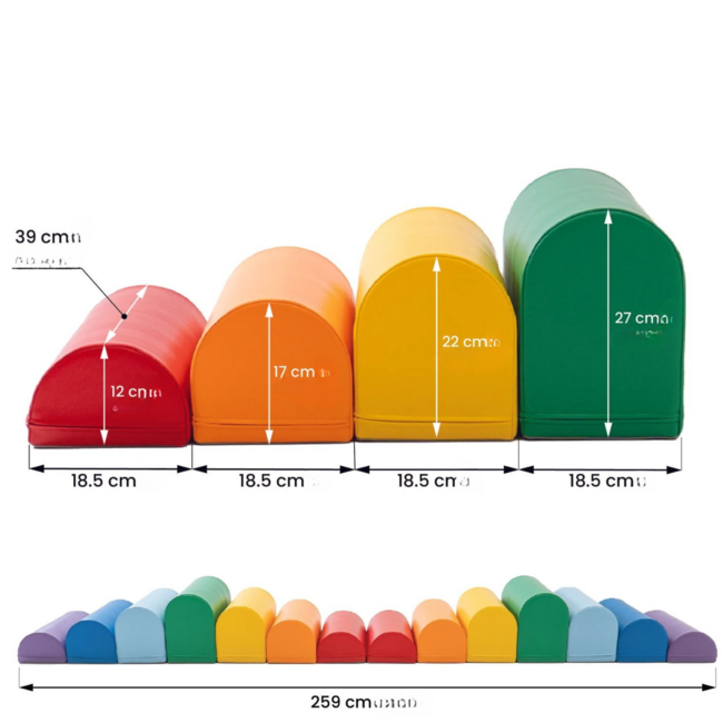 Foam blokken stapstenen in primaire kleuren –  speel- en balanceerset voor kinderen