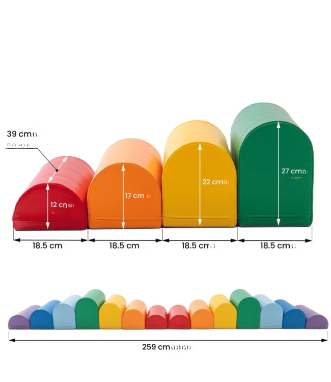 Foam blokken stapstenen in primaire kleuren –  speel- en balanceerset voor kinderen