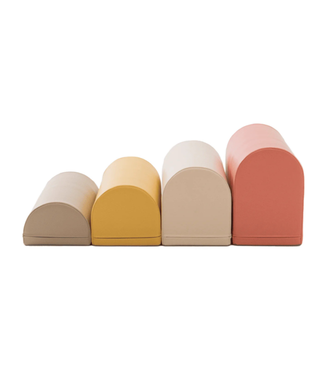 Zachte pastelroze foam stapstenen – speelset vol fantasie