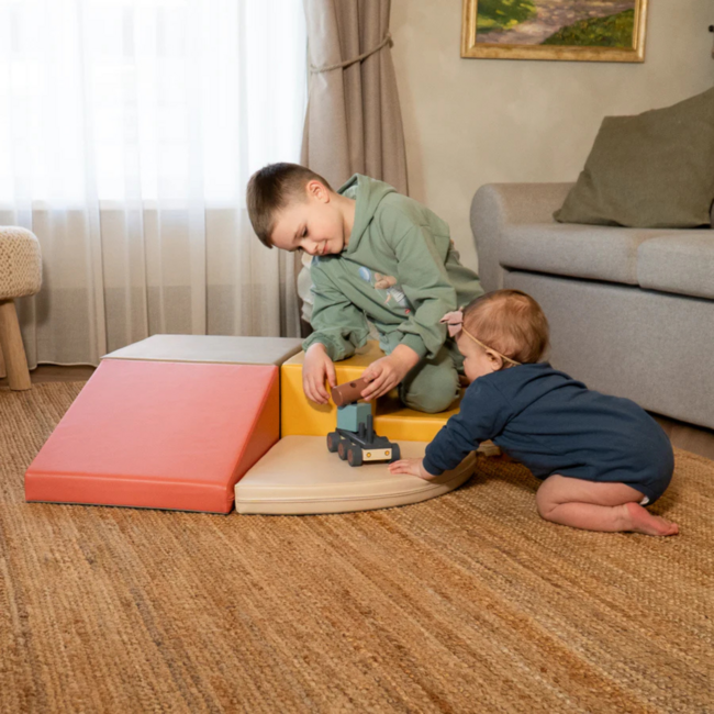 Foam blocks set Corner – creative and safe play in pastel pink