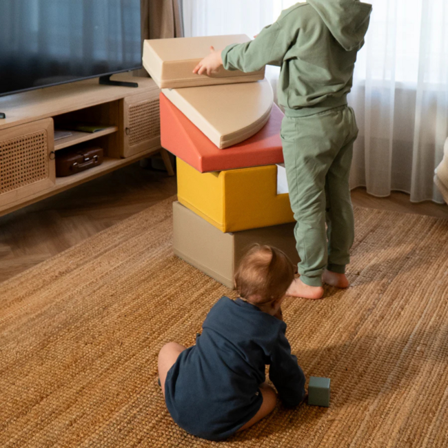Foam blocks set Corner – creative and safe play in pastel pink
