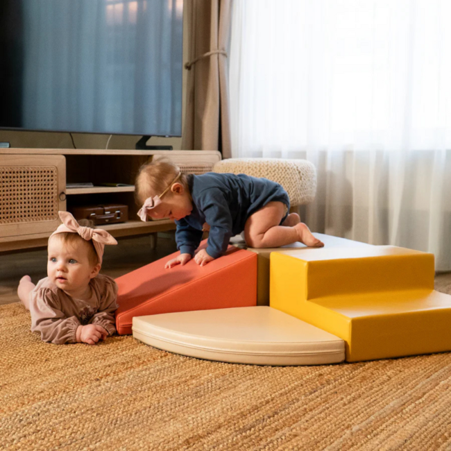 Foam blocks set Corner – creative and safe play in pastel pink