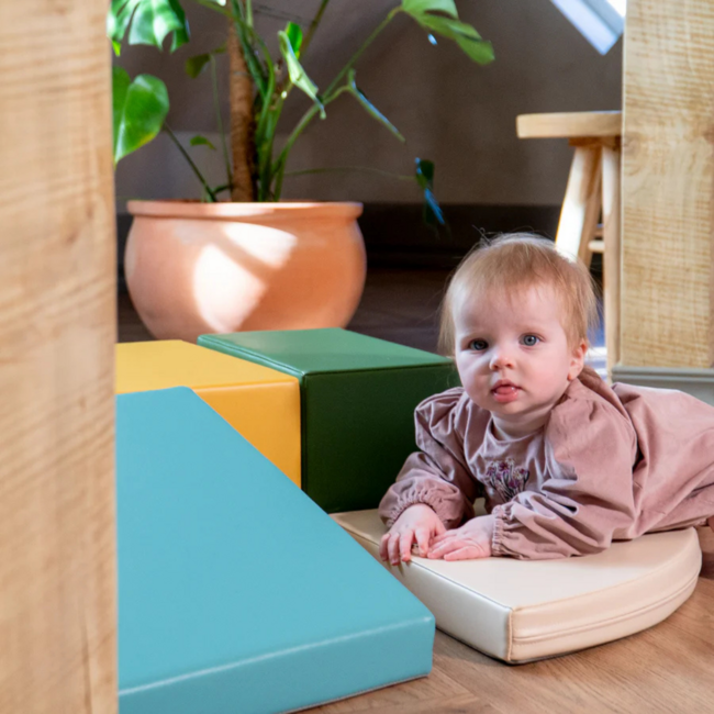 Foam blocks set Corner – creative and safe play in turquoise