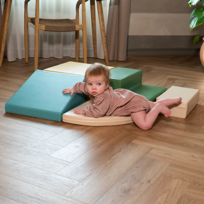 Foam blocks set Corner – creative and safe play in turquoise