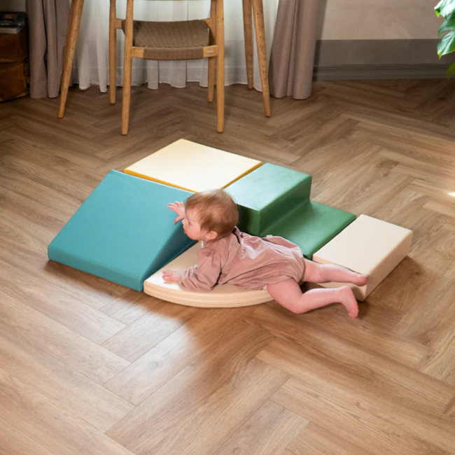 Foam blocks set Corner – creative and safe play in turquoise