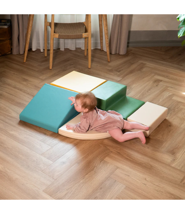 Foam blokken set Corner – creatief en veilig speelplezier in turquoise