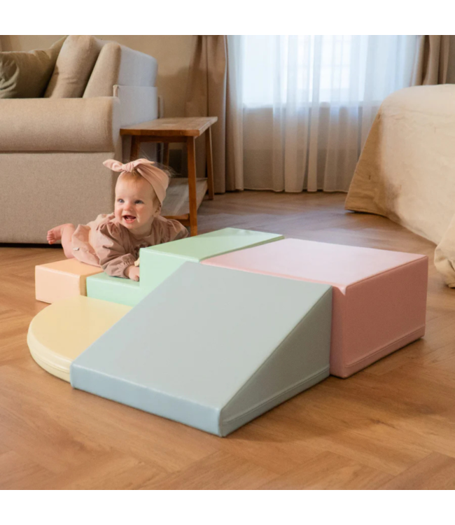 Foam blokken set corner pastel kleuren – zachte en kleurrijke blokken voor creatief spel en motorische ontwikkeling