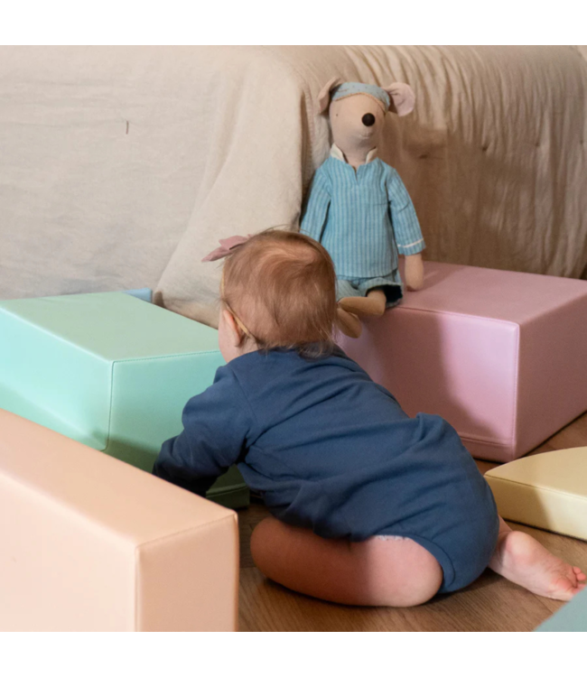 Foam blokken set corner pastel kleuren – zachte en kleurrijke blokken voor creatief spel en motorische ontwikkeling