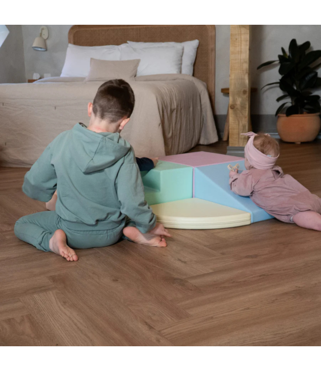 Foam blokken set corner pastel kleuren – zachte en kleurrijke blokken voor creatief spel en motorische ontwikkeling