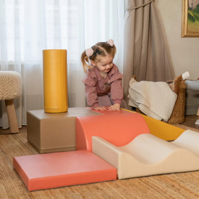 Foam Block Set Discover in Pastel Pink – soft play blocks for kids