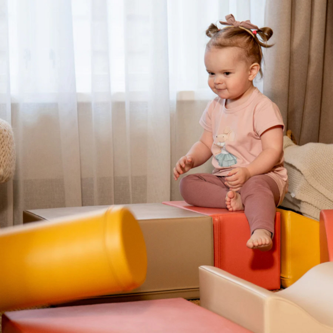 Foam Block Set Discover in Pastel Pink – soft play blocks for kids