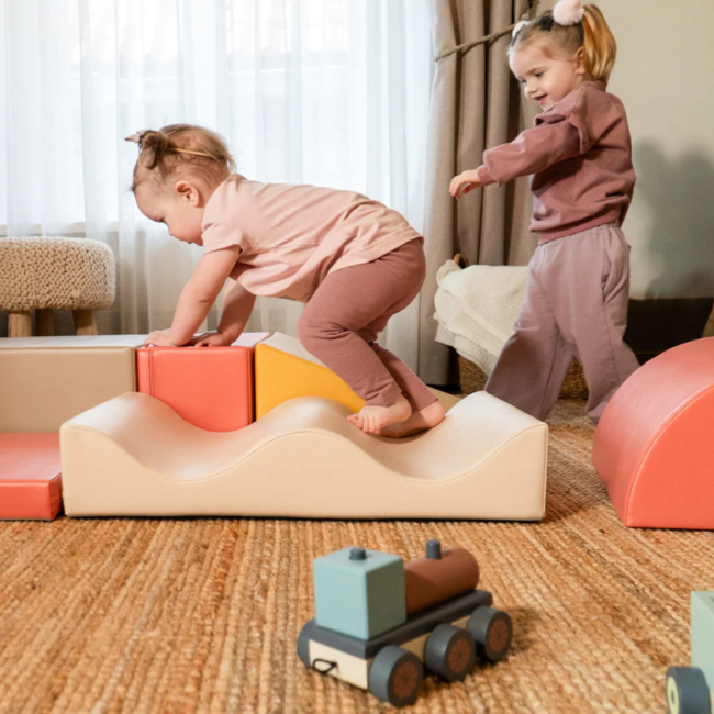 Foam blokken set Discover in pastel pink – zachte speelblokken voor kinderen
