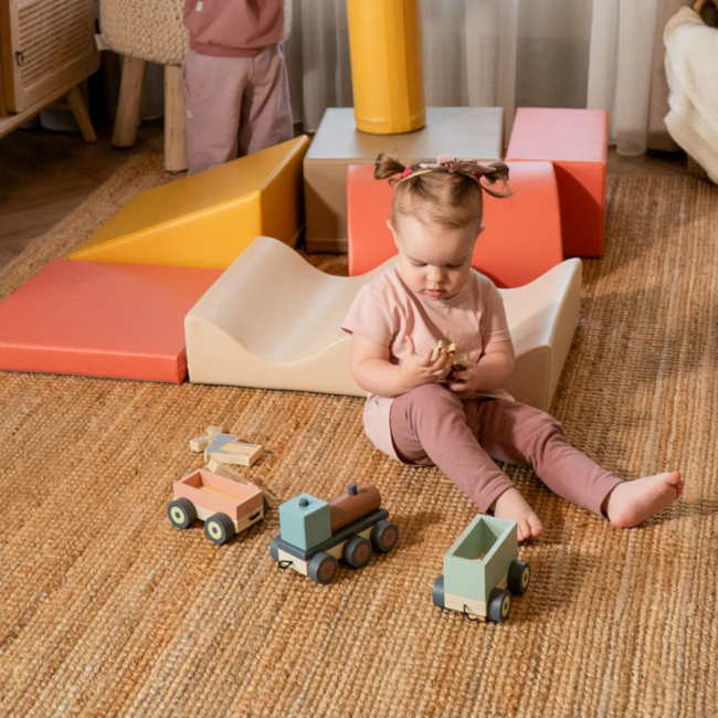 Foam blokken set Discover in pastel pink – zachte speelblokken voor kinderen