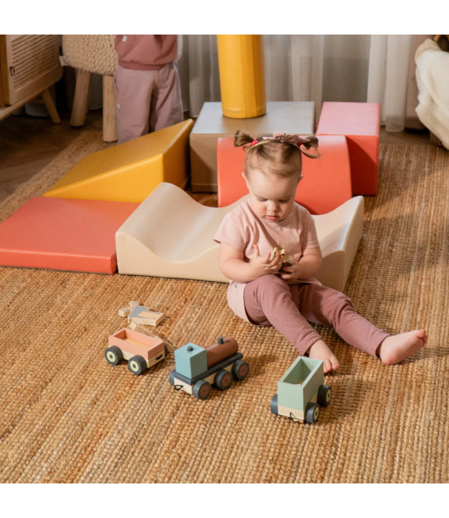 Foam blokken set Discover in pastel pink – zachte speelblokken voor kinderen