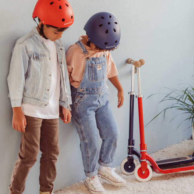 Luxus Vintage Kinderroller mit Weidenkorb (Ab 6 Jahren) – Navy