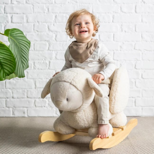 Hobbeldier schaap van teddystof