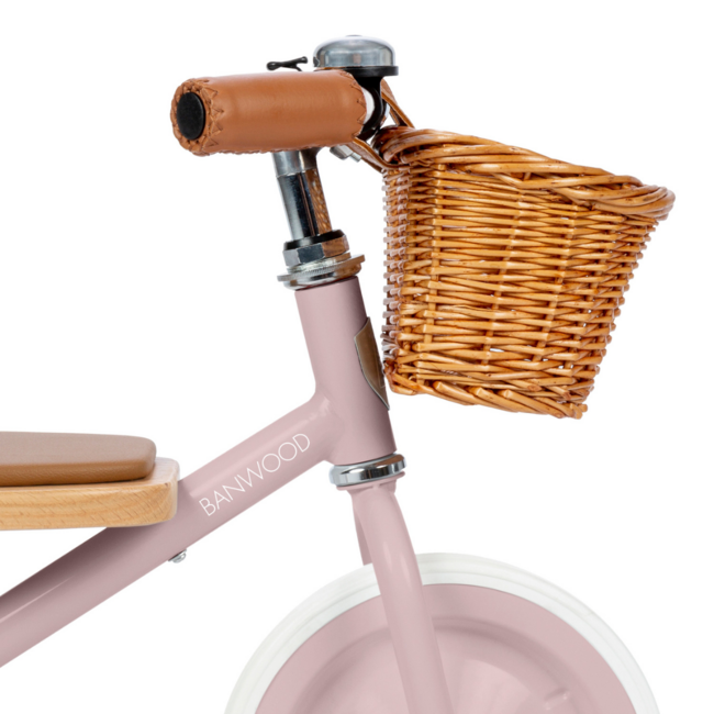 Tricycle vintage pour enfants avec panier | Dusty Rose, sûr et durable