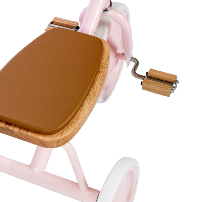 Tricycle vintage pour enfants avec panier | Rose, sûr et durable