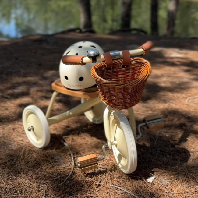 Tricycle vintage pour enfants avec panier | Créme, sûr et durable