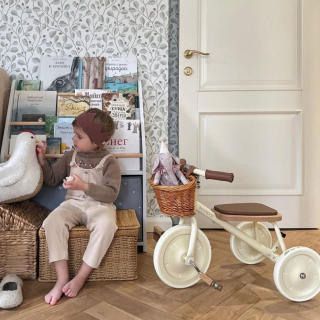 Tricycle vintage pour enfants avec panier | Créme, sûr et durable