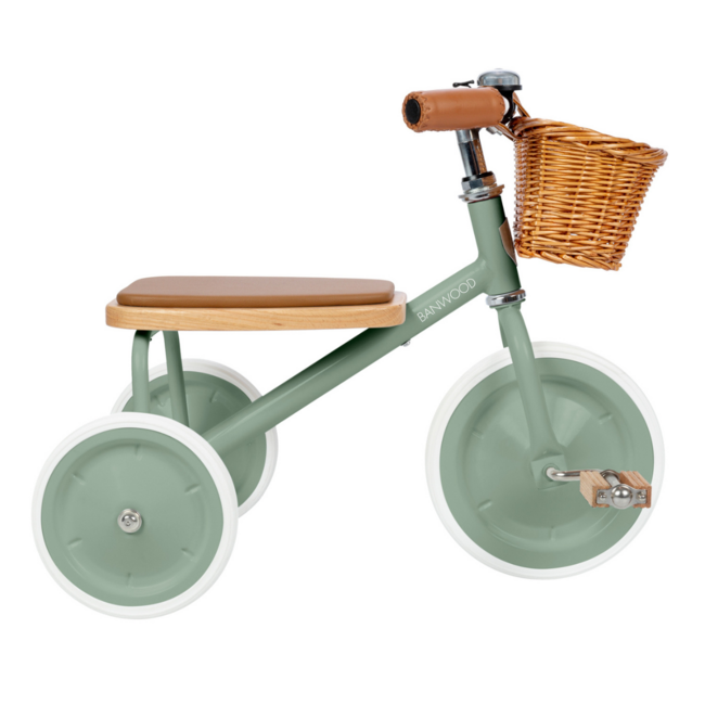 Vintage children’s tricycle with basket | Forest, safe and durable