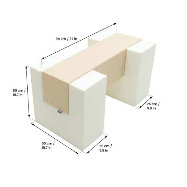 Uitbreiding Foam blokken glijbaan XXL – Balance Bridge beige/wit