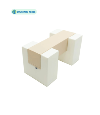 IGLU Softplay Foam blokken | Balans brug | Beige/Wit