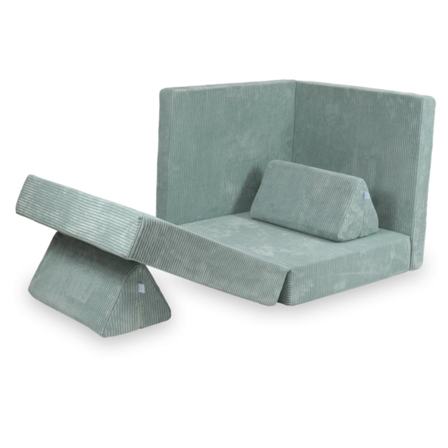 Komfort-Kindersofa in Mint für Ruhe, Spiel und selbstständige Nutzung