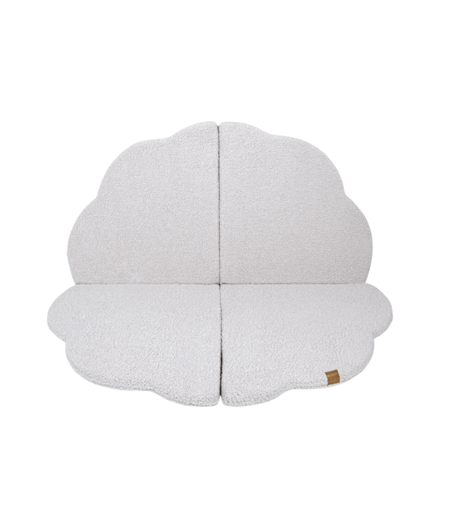 Teddystof speelmat wit wolkvorm – zacht en elegant